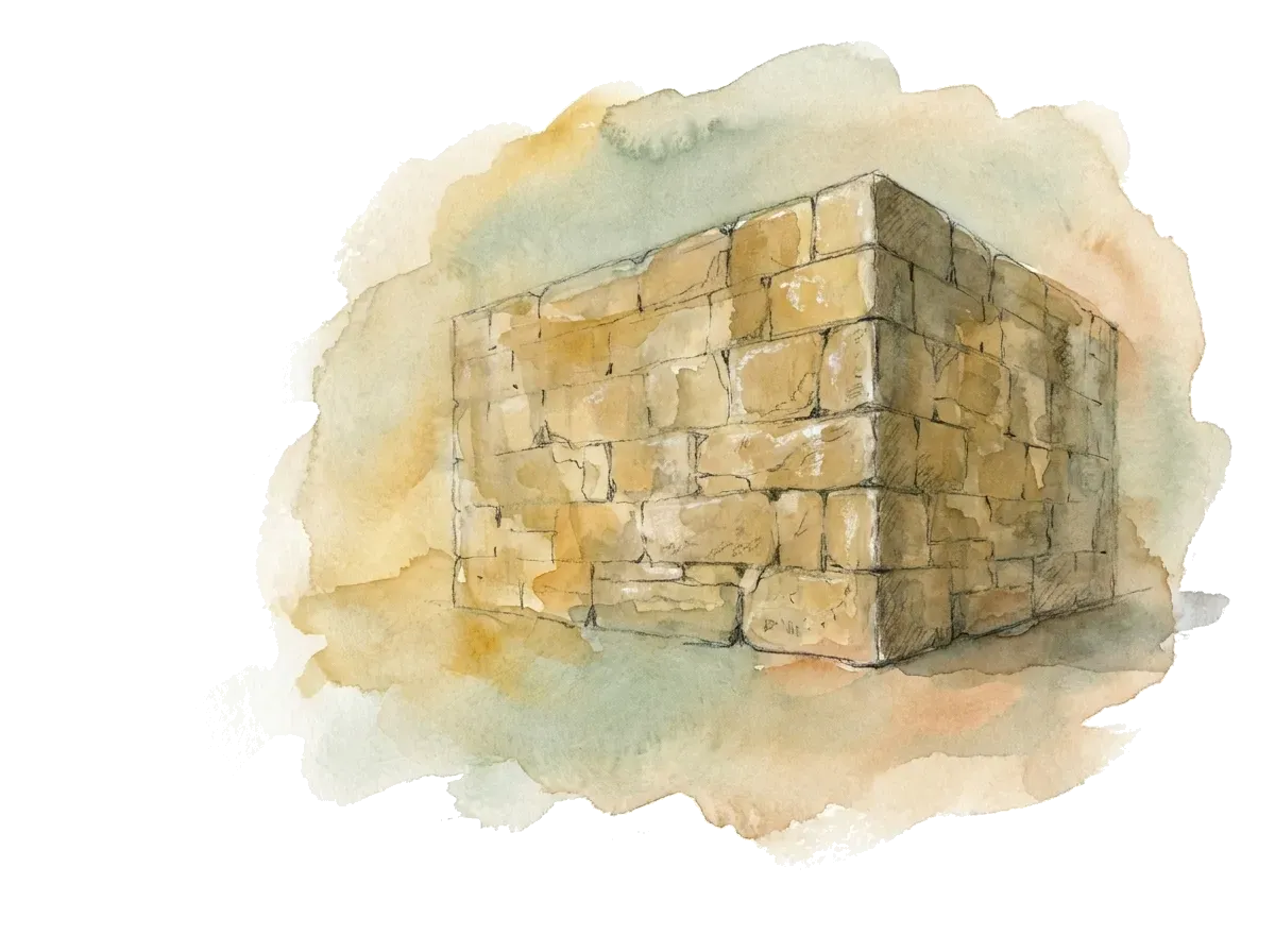 Massiver fugenloser Steinblock: eine Form, ohne Türen oder Öffnungen